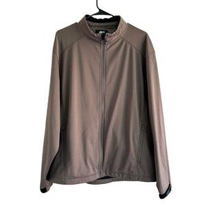 Footjoy Men's Sz L Taupe / Brown Full Zip Jacket